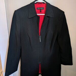 Escada Black Zip Front Blazer Red